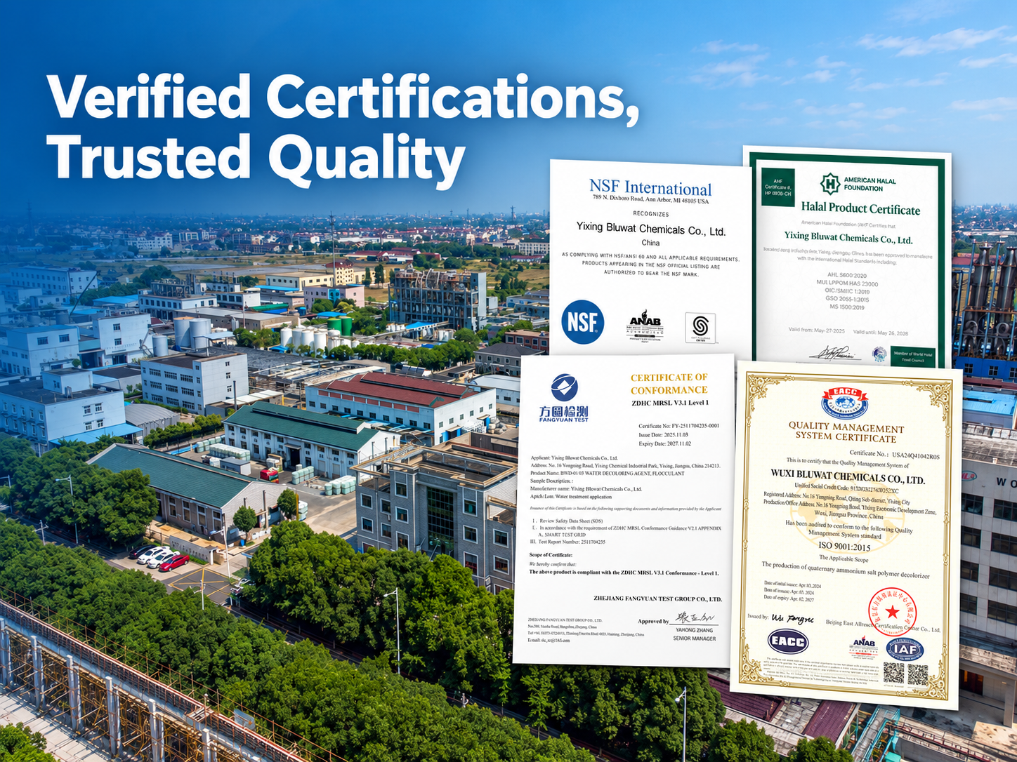 Τελευταία εταιρικά blogs για Bluwat Chemicals Strengthens Buyer Confidence with Verifiable NSF, Halal, ZDHC and ISO Credentials