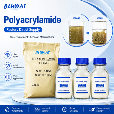 Αγορά Blufloc Anionic Cationic Nonionic Polyacrylamide Powder για επεξεργασία νερού, εξόρυξη και βιομηχανικό διαχωρισμό σε απευθείας σύνδεση κατασκευή